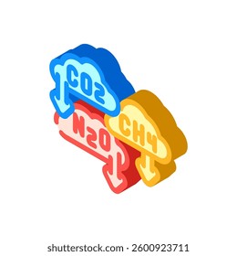 greenhouse gas reduction carbon isometric icon vector. greenhouse gas reduction carbon sign. isolated symbol illustration