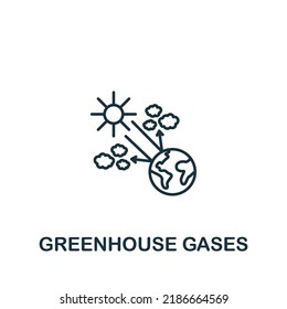 Greenhouse Gases icon. Monochrome simple icon for templates, web design and infographics