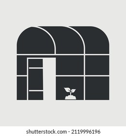 Greenhouse glass house plantation vector icon illustration sign