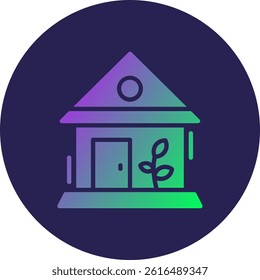 Greenhouse Glyph Circle Gradient Icon