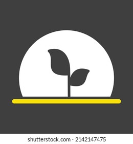 Greenhouse with green plants inside isolated vector glyph icon. Graph symbol for agriculture, garden and plants web site and apps design, logo, app, UI