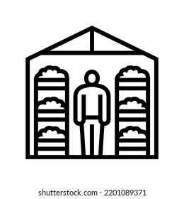 greenhouse hydroponics water irrigation line icon vector. greenhouse hydroponics water irrigation sign. isolated contour symbol black illustration