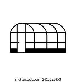 Greenhouse icon. Black contour linear silhouette. Editable strokes. Front side view. Vector simple flat graphic illustration. Isolated object on a white background. Isolate.