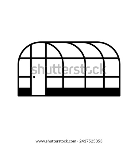 Greenhouse icon. Black contour linear silhouette. Editable strokes. Front side view. Vector simple flat graphic illustration. Isolated object on a white background. Isolate.