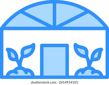 Greenhouse Icon Blue Color Vector Illustration