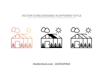 Greenhouse icon design with white background stock illustration