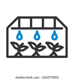Greenhouse-Symbol. Bearbeitbare, fette Rahmenlinie mit Farbfülldesign. Vektorgrafik.