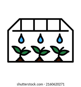 Greenhouse Icon. Editable Bold Outline With Color Fill Design. Vector Illustration.