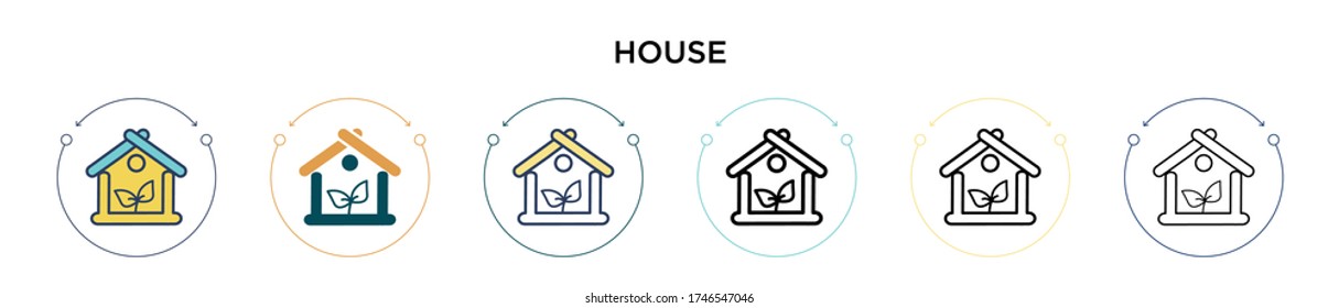 Greenhouse icon in filled, thin line, outline and stroke style. Vector illustration of two colored and black greenhouse vector icons designs can be used for mobile, ui, web