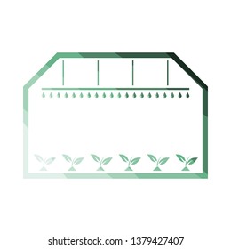 Greenhouse icon. Flat color design. Vector illustration.