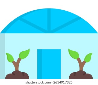 Greenhouse Icon Flat Vector Illustration