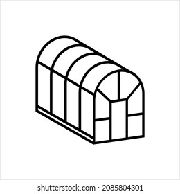 Greenhouse Icon, Glasshouse, Regulated Climatic Condition Structure Vector Art Illustration