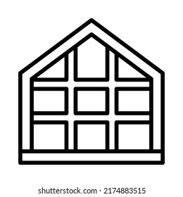 Greenhouse Icon. Line Art Style Design Isolated On White Background