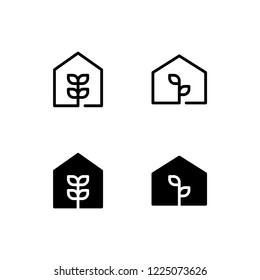 Greenhouse Icon Logo Vector Symbol. Ecology Icon