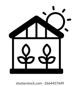 Icono de invernadero Ilustración vectorial de estilo mixto