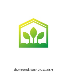 greenhouse icon on white, vector