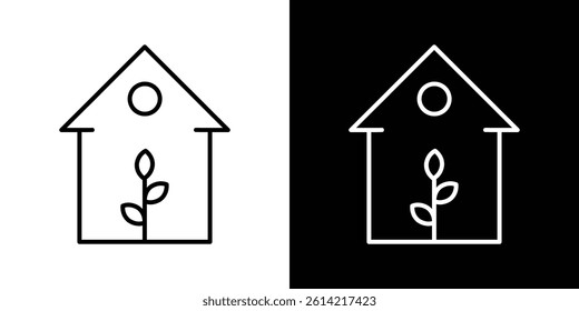 Greenhouse icon outline collection for web design