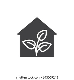 Greenhouse icon vector, filled flat sign, solid pictogram isolated on white. Symbol, logo illustration. Pixel perfect
