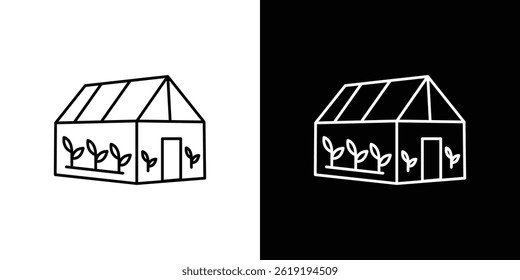 Greenhouse icon. vector illustration, pictogram isolated. editable