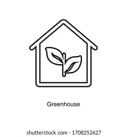 Greenhouse icon vector on white background. Black icon illustration