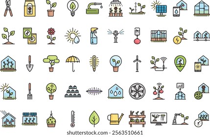 Greenhouse icons High-Quality Vector Icons Collection with Editable Stroke. Ideal for Professional and Creative Projects.