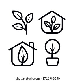 Greenhouse icons set. Outline set of greenhouse vector icons isolated on white background