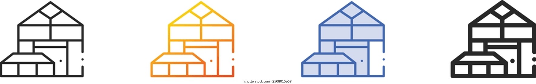 greenhouse icon.Thin Linear, Gradient, Blue Stroke and bold Style Design Isolated On White Background