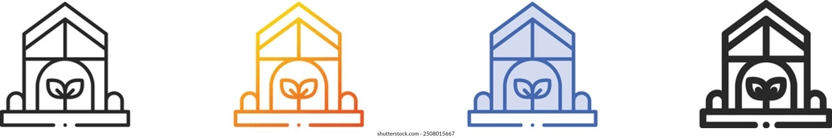 greenhouse icon.Thin Linear, Gradient, Blue Stroke and bold Style Design Isolated On White Background