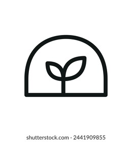 Greenhouse isolated icon, glasshouse vector symbol with editable stroke svg