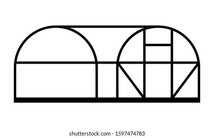 Greenhouse isolated on a white background. Logo or icon design. Vector illustration