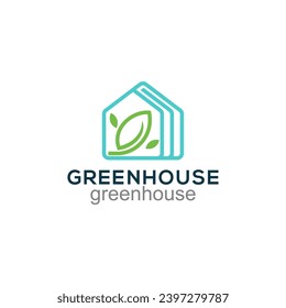 Vector de plantilla de logotipo ecológico de hoja de efecto invernadero