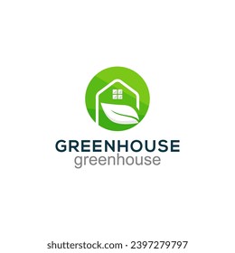 Greenhouse Leaf Eco Logo Template Vector