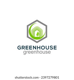 Vector de plantilla de logotipo ecológico de hoja de efecto invernadero