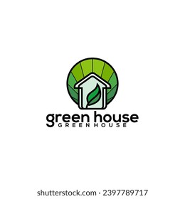 Greenhouse Leaf Eco Logo Template Vector