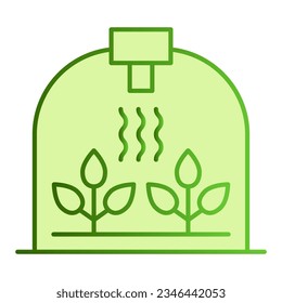 Invernadero con icono plano de hoja. Provocar iconos verdes de crecimiento en un estilo moderno y plano. Diseño de estilo gradiente de jardín, diseñado para web y app. Eps 10