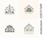 Greenhouse Leaf Logo Template Vector
