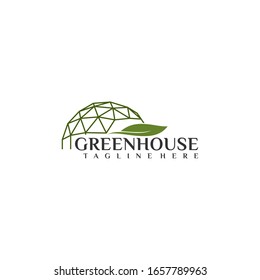 Greenhouse Leaf Logo Template Vector