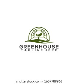 Greenhouse Leaf Logo Template Vector