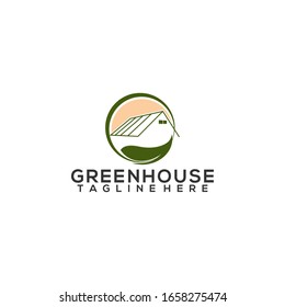 Greenhouse Leaf Logo Template Vector