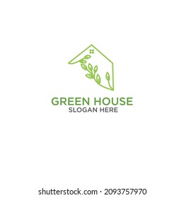 Greenhouse Leaf Logo Template Vector
