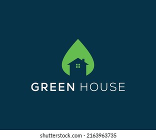 Greenhouse Leaf Logo Template Vector. Greenhouse Logo Design. 