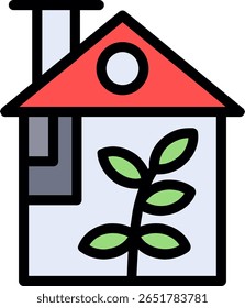 Greenhouse Line Filled Icon Design