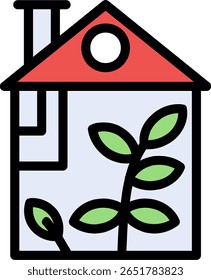 Greenhouse Line Filled Icon Design