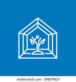 Greenhouse line icon.
