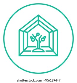 Icono de línea de Greenhouse.