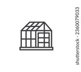 Greenhouse line icon. linear style sign for mobile concept and web design. Glass greenhouse outline vector icon. Symbol, logo illustration. Vector graphics