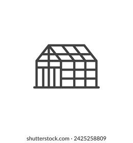 Greenhouse line icon. linear style sign for mobile concept and web design. Greenhouse outline vector icon. Symbol, logo illustration. Vector graphics