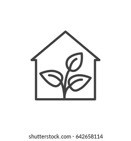 Greenhouse line icon, outline vector sign, linear style pictogram isolated on white. Symbol, logo illustration. Editable stroke. Pixel perfect