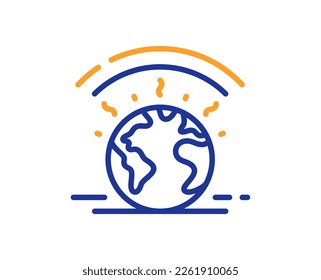 Greenhouse line icon. Warming effect sign. Global warm symbol. Colorful thin line outline concept. Linear style greenhouse icon. Editable stroke. Vector
