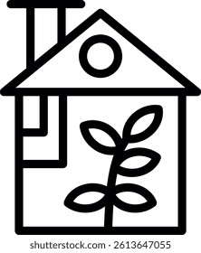 Greenhouse Line Vector Icon Design